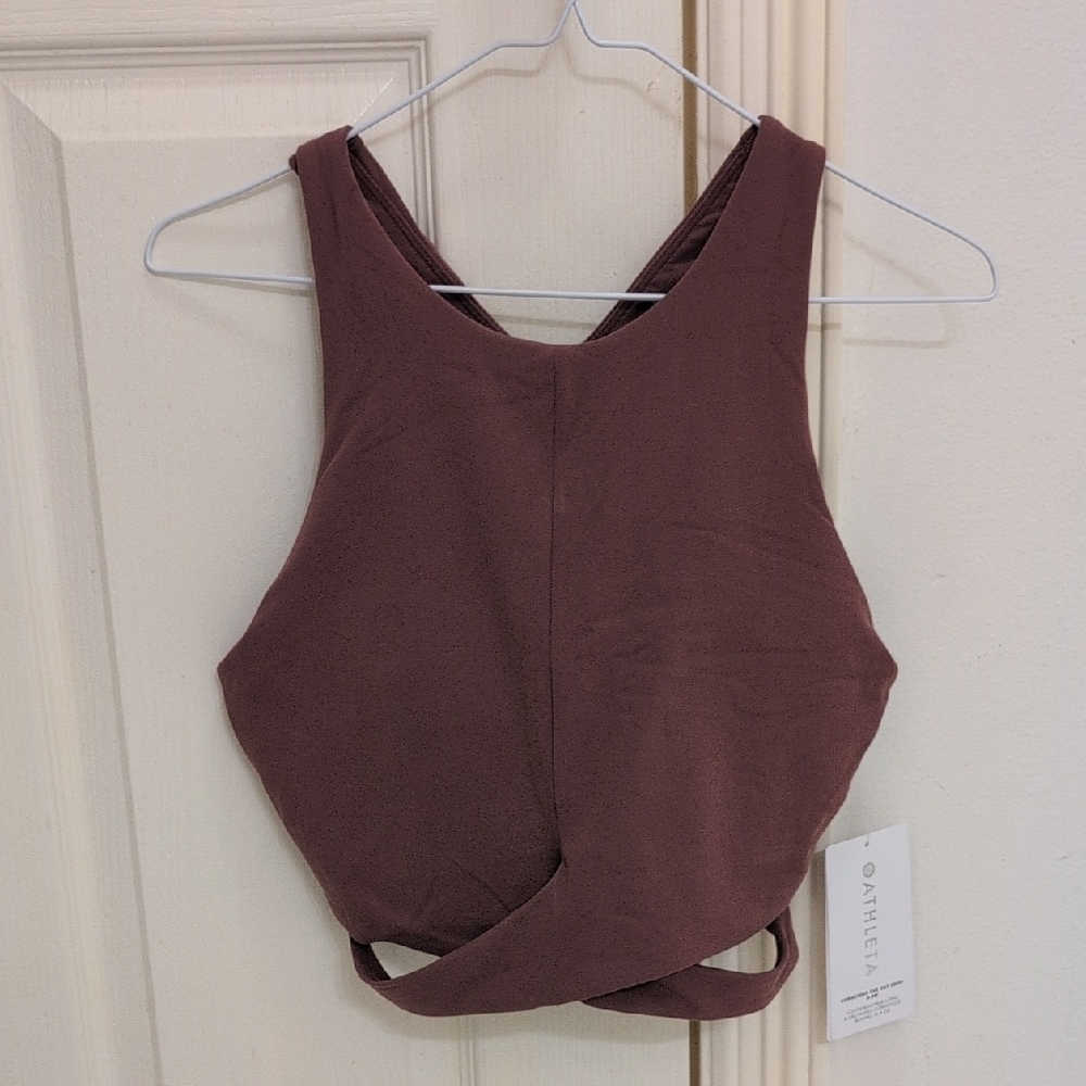 Athleta Mauve Brown Cropped Twist-Back Tank Top